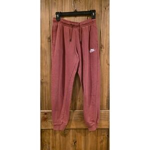 Nike Jogger Pants Womens Size XS Red‎ Activewear Drawstring Logo Tapered Leg